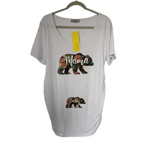 Ginkana Women's Maternity Mama and Baby Bear T Shirt Size XL *NWT*